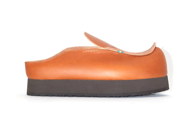 Acne Studios Leather Slip On Shoes Traditional Swedish Beak Mules Jonny Johansson Black Cognac Brown Release Information