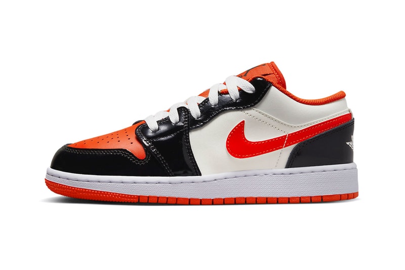 Nike Air Jordan 1 GS Low Halloween Spooky Swoosh Footwear Sneakers Orange Black White Sail Skateboarding Basketball