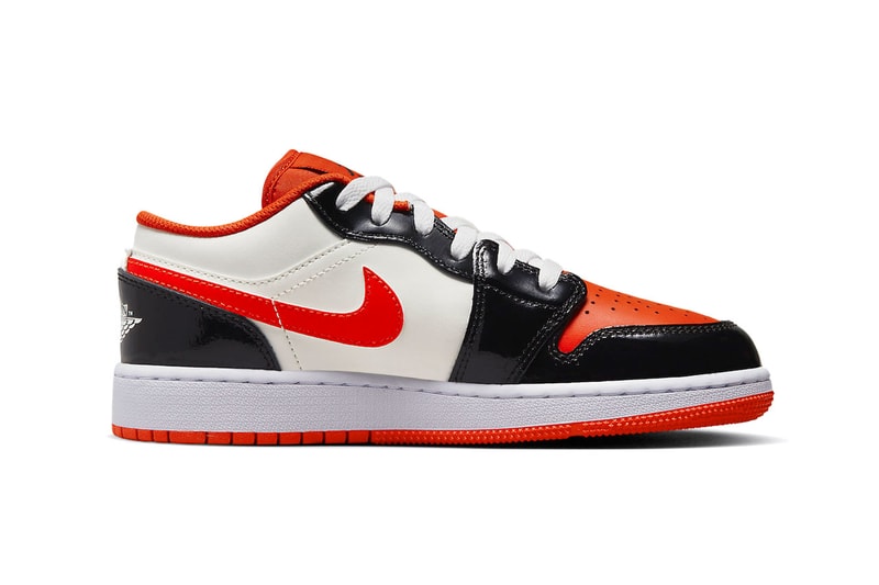 Nike Air Jordan 1 GS Low Halloween Spooky Swoosh Footwear Sneakers Orange Black White Sail Skateboarding Basketball