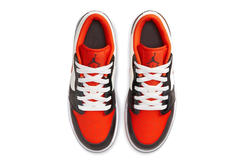 Nike Air Jordan 1 GS Low Halloween Spooky Swoosh Footwear Sneakers Orange Black White Sail Skateboarding Basketball