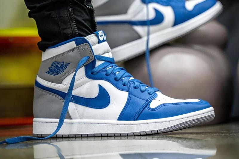 blue and white jordan retro 1