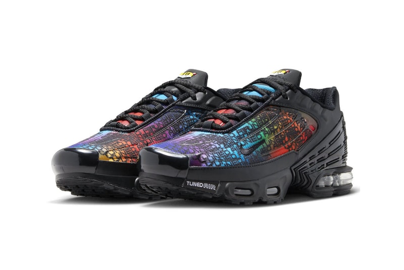 Nike Air Max Plus 3 gradient rainbow fd0671 001 tuned air bubble Tn leather gloss black sportswear footwear release date info price