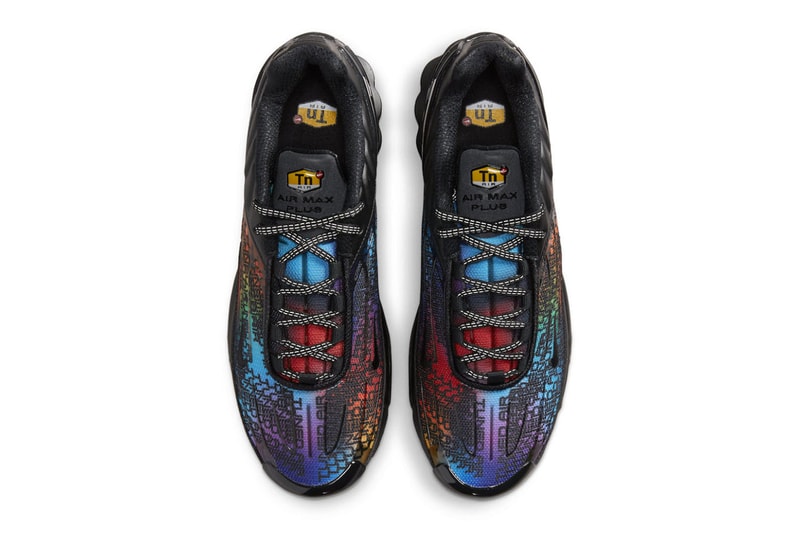 Nike Air Max Plus 3 gradient rainbow fd0671 001 tuned air bubble Tn leather gloss black sportswear footwear release date info price