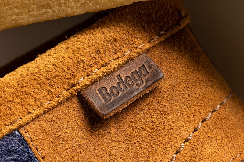 Bodega Clarks Originals Wallabee brown gum fabric tag herringbone patchwork release info date price