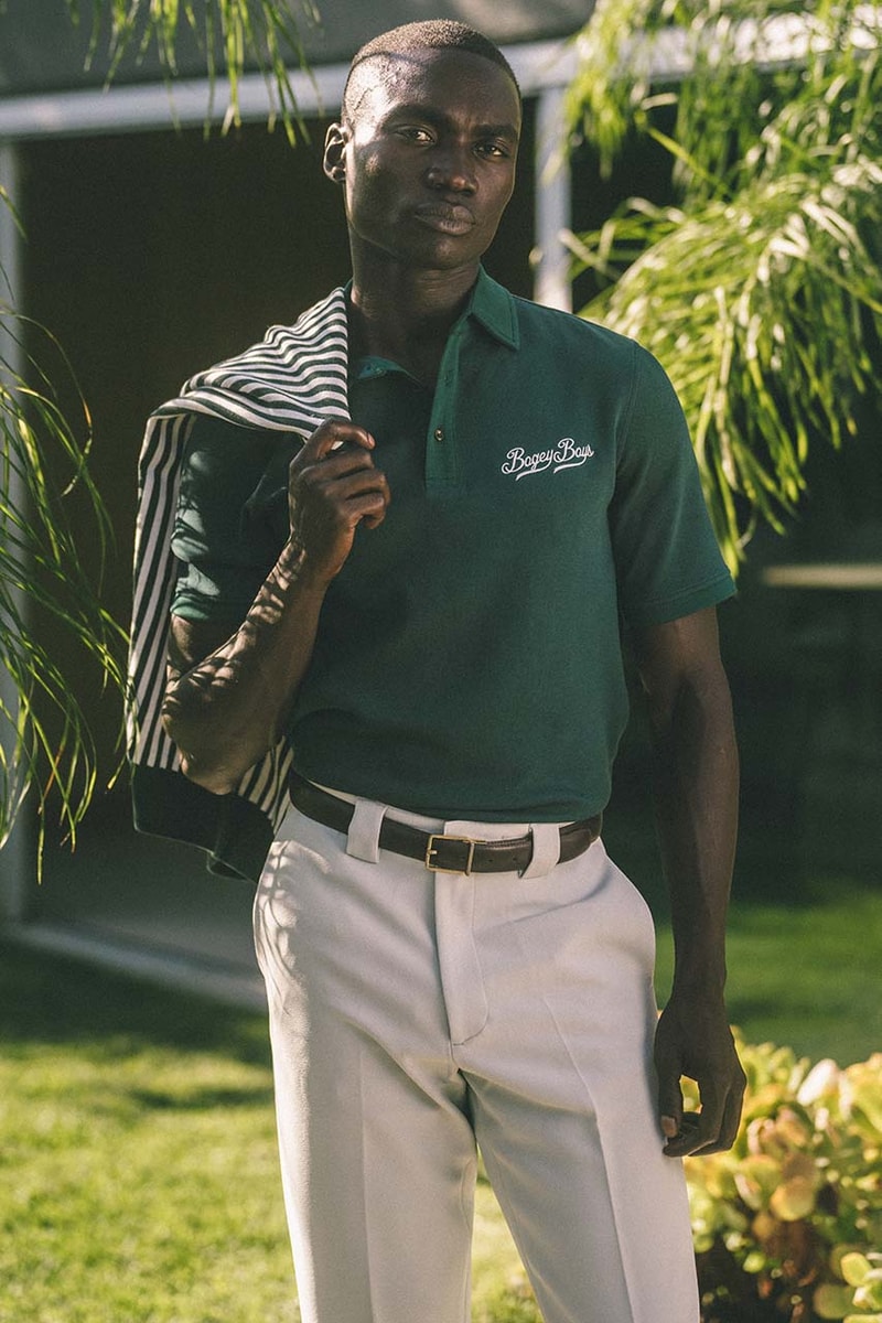 bogey boys greens collection fall winter release polo shirt sweater pants cardigan rayon cotton green