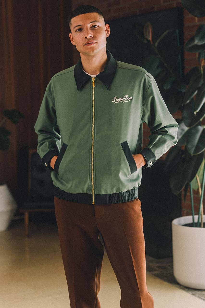 bogey boys greens collection fall winter release polo shirt sweater pants cardigan rayon cotton green