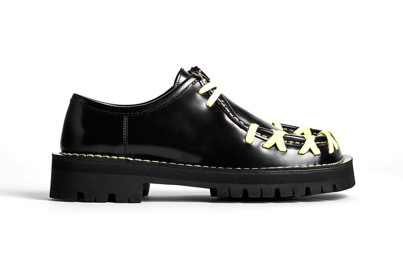 CamperLab Eki Black Formal Shoes Fall Winter 2022 Achilles Ion Gabriel Exposed Oversized Stitches Burgundy Blue Release Information