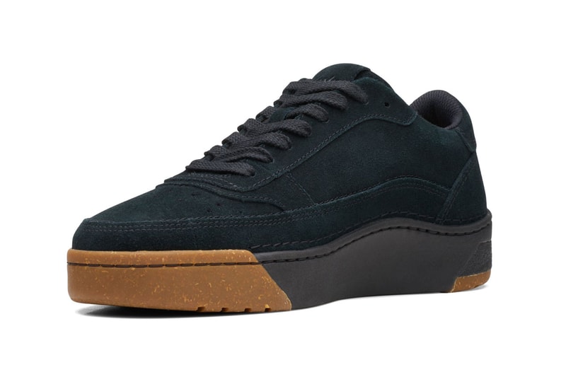 Clarks Craft Court Lace Black Suede Shoes Footwear British Britain Sneaker Trainer 