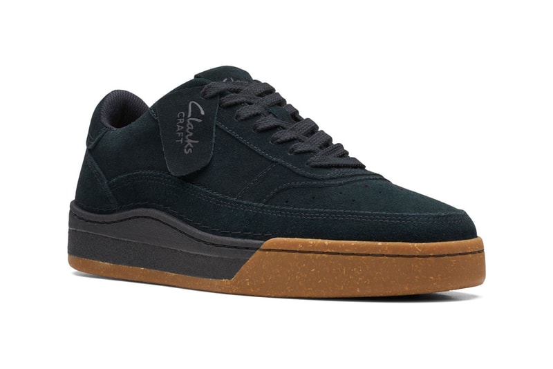 Clarks Craft Court Lace Black Suede Shoes Footwear British Britain Sneaker Trainer 