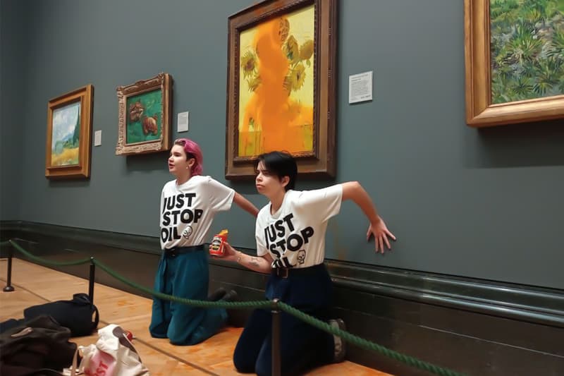 Climate Activists Heinz Soup Van Gogh Sunflowers Art