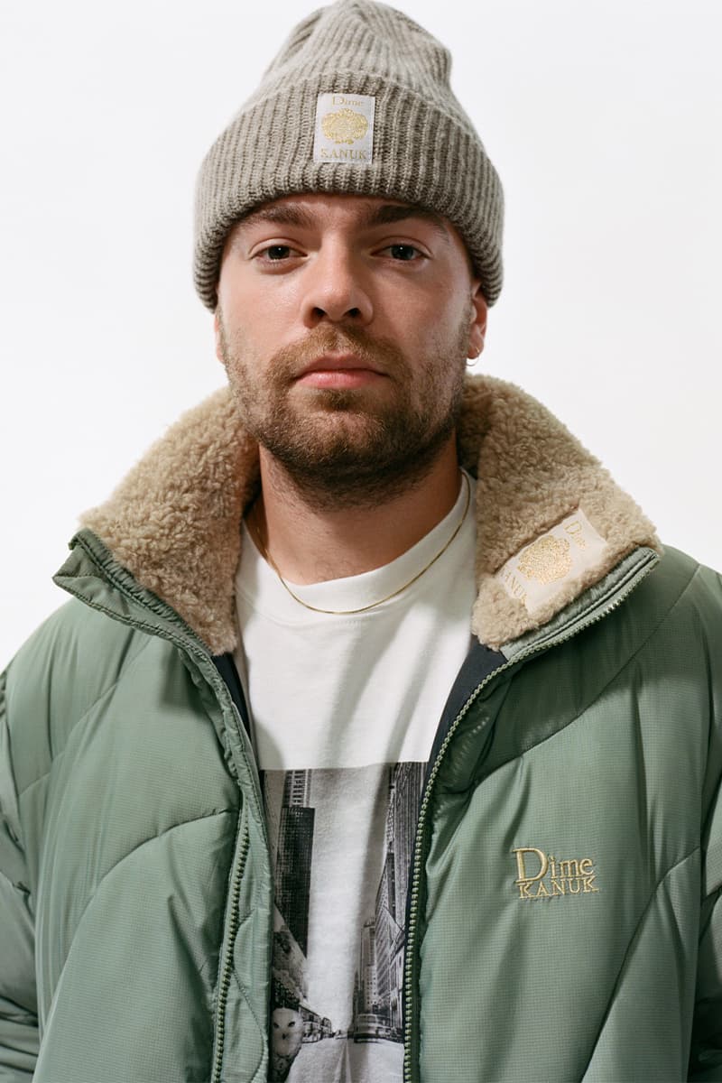 Dime and Kanuk Join Forces to Deliver Winter Ready Capsule Collection fall winter 2022 winter jacket coat wavy owl montreal mtl skate brand