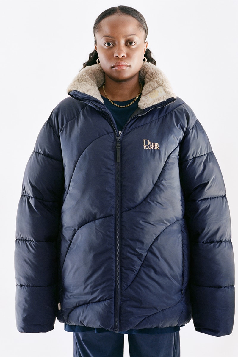 Dime and Kanuk Join Forces to Deliver Winter Ready Capsule Collection fall winter 2022 winter jacket coat wavy owl montreal mtl skate brand