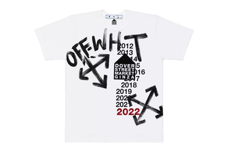 Dover Street Market GInza 10th anniversary collaboration t shirt JW anderson marine serre prada Marni Marine Serre Molly Goddard Bape Maison Margiela Noah Gucci release info date price tees