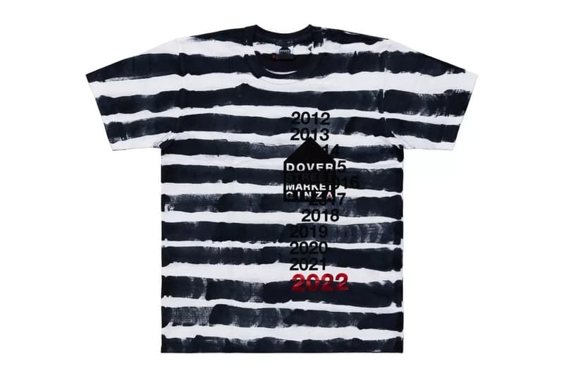 Dover Street Market GInza 10th anniversary collaboration t shirt JW anderson marine serre prada Marni Marine Serre Molly Goddard Bape Maison Margiela Noah Gucci release info date price tees