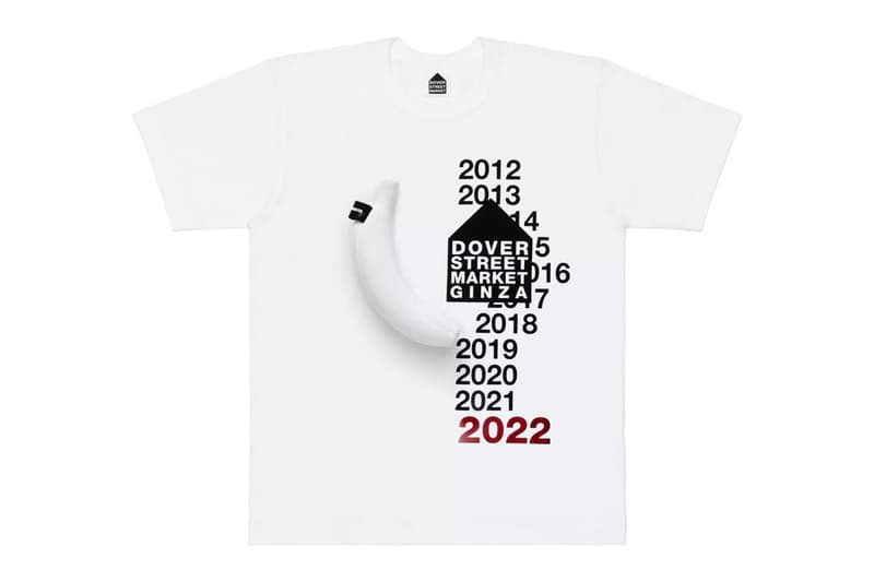 Dover Street Market GInza 10th anniversary collaboration t shirt JW anderson marine serre prada Marni Marine Serre Molly Goddard Bape Maison Margiela Noah Gucci release info date price tees