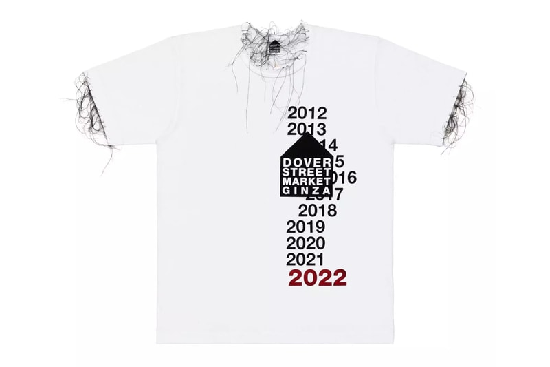 Dover Street Market GInza 10th anniversary collaboration t shirt JW anderson marine serre prada Marni Marine Serre Molly Goddard Bape Maison Margiela Noah Gucci release info date price tees