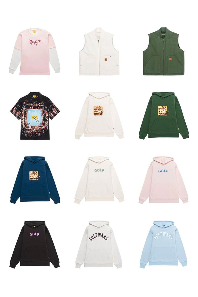 golf wang fall winter 2022 collection release info date photos price jacket pants hoodie basketball hoop socks trucker hat graphic tees vest bags gloves tyler the creator long sleeve shirt tray fleece jersey