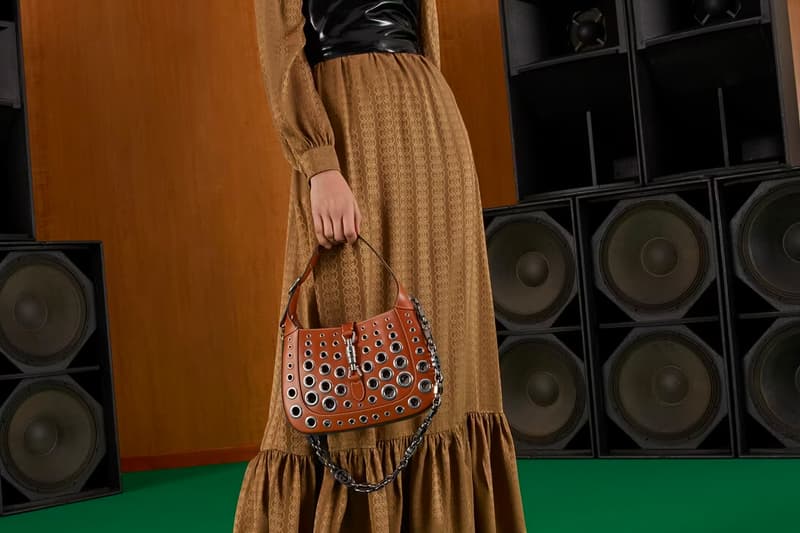 Gucci Jackie 1961 Shoulder Bag Black Brown Tan Riveted Holes Punk Scene Heritage Luxury Italian Accessories Alessandro Michele