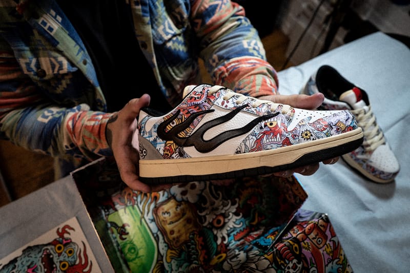 Henbo Henning Unveils 'FLAME GHOST 1' Sneaker & Tattoo Flash Print with roosi