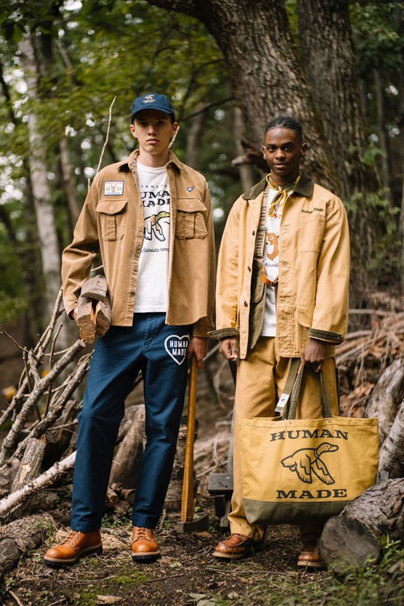 "HUNTING" Season Hits HUMAN MADE's Next Capsule Collection nigo kenzo japanese designer levis heart duck chore jacket