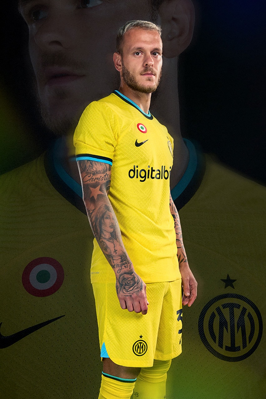 Nike Football Inter Milan Football Kit Jersey Italy Serie A Soccer Sports Swoosh Yellow Fashion Style Italian 