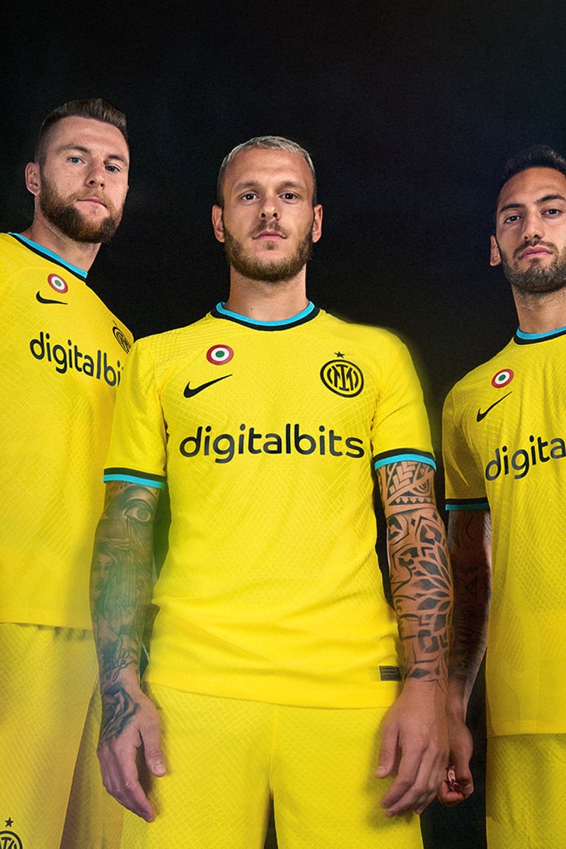 Nike Football Inter Milan Football Kit Jersey Italy Serie A Soccer Sports Swoosh Yellow Fashion Style Italian 