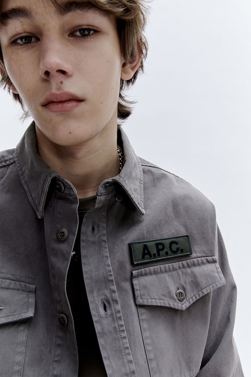 Jean Touitou A.P.C's 35th Anniversary Collection shetland sweater military p43 fatigue varsity jacket miles davis verdurin release info date price lookbook 