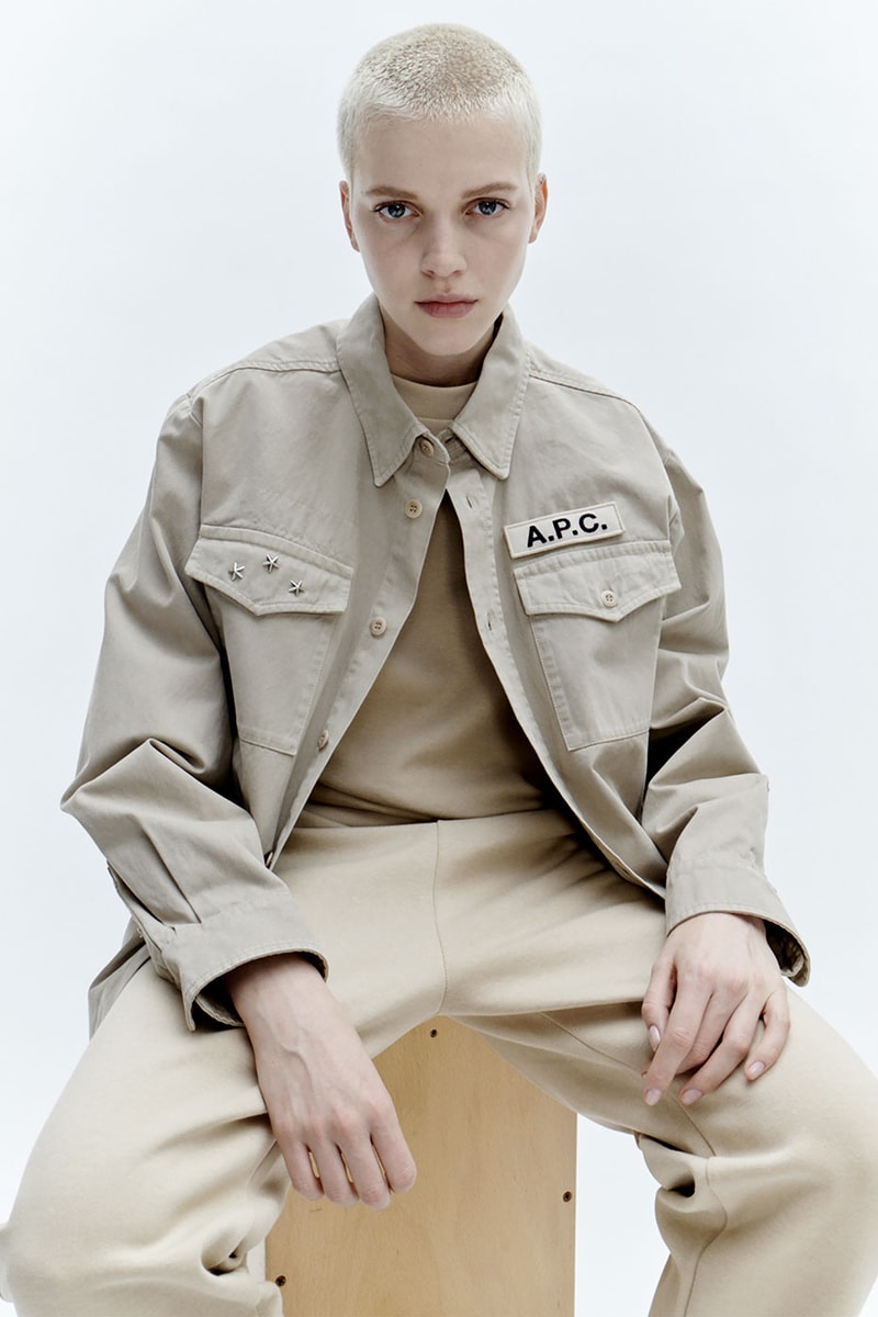 Jean Touitou A.P.C's 35th Anniversary Collection shetland sweater military p43 fatigue varsity jacket miles davis verdurin release info date price lookbook 