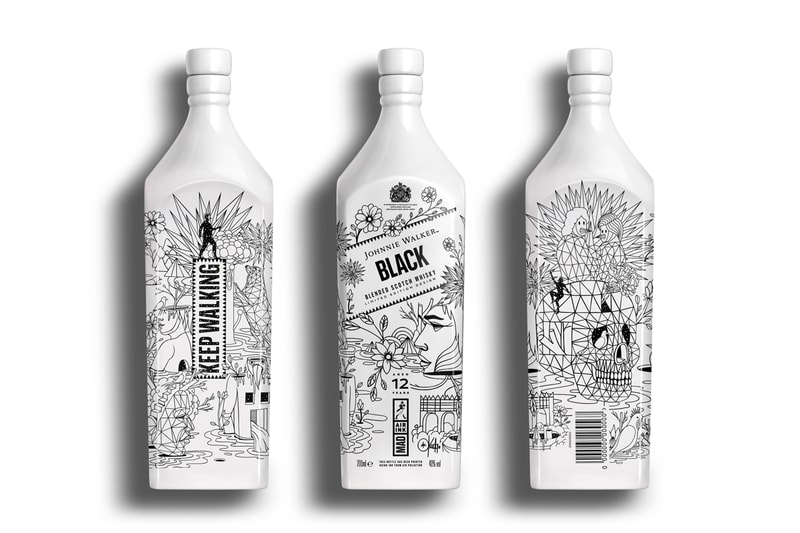 johnnie walker air ink whisky bottle illustration art limited edition city keep walking 