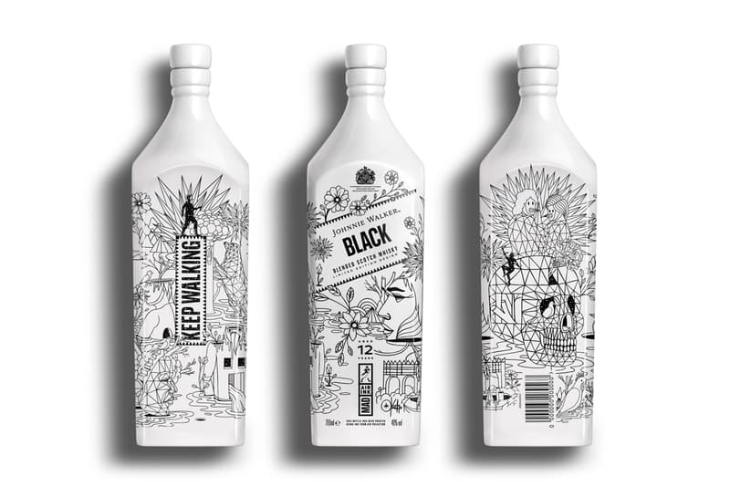 johnnie walker air ink whisky bottle illustration art limited edition city keep walking