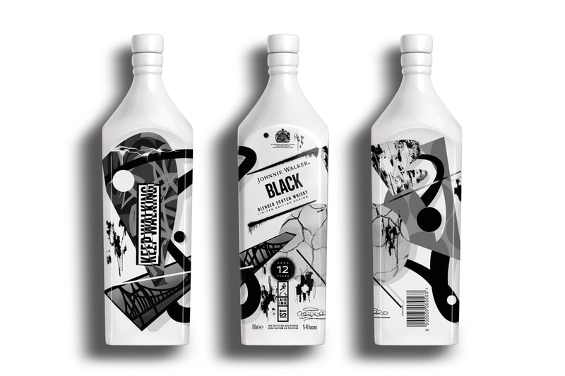 johnnie walker air ink whisky bottle illustration art limited edition city keep walking 