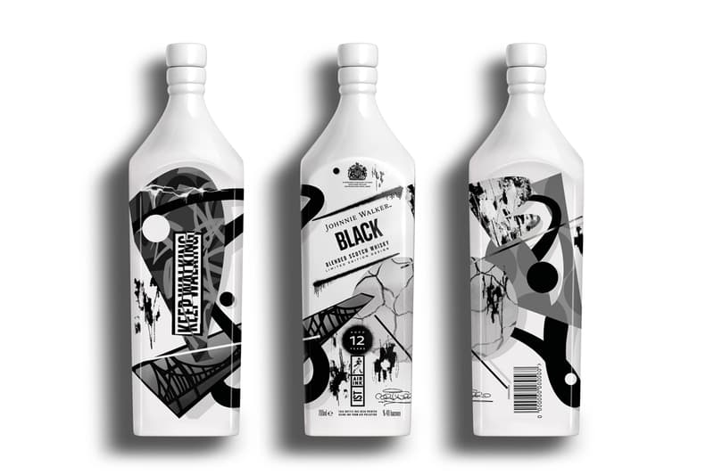 johnnie walker air ink whisky bottle illustration art limited edition city keep walking