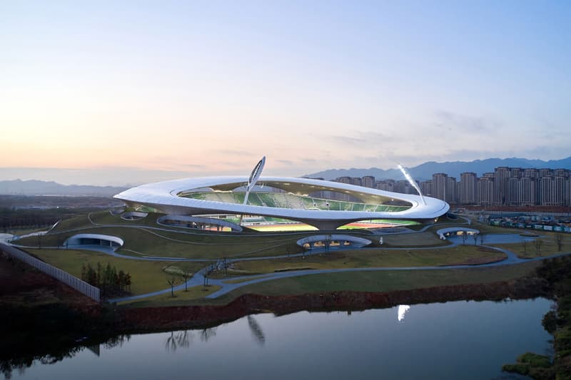 Mad architects ma yansong quzhou stadium quzhou sports park earth sheltered building zhejiang province shanghai 30000