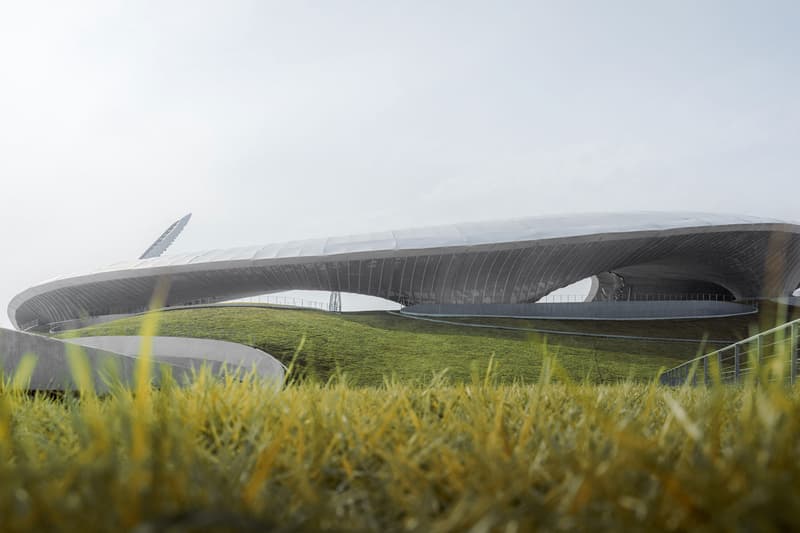 Mad architects ma yansong quzhou stadium quzhou sports park earth sheltered building zhejiang province shanghai 30000