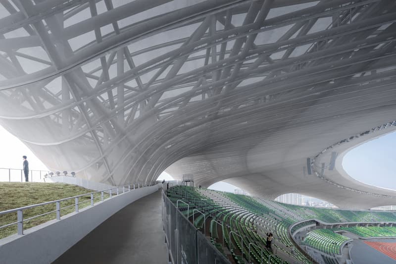 Mad architects ma yansong quzhou stadium quzhou sports park earth sheltered building zhejiang province shanghai 30000 