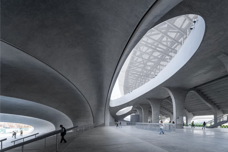 Mad architects ma yansong quzhou stadium quzhou sports park earth sheltered building zhejiang province shanghai 30000 