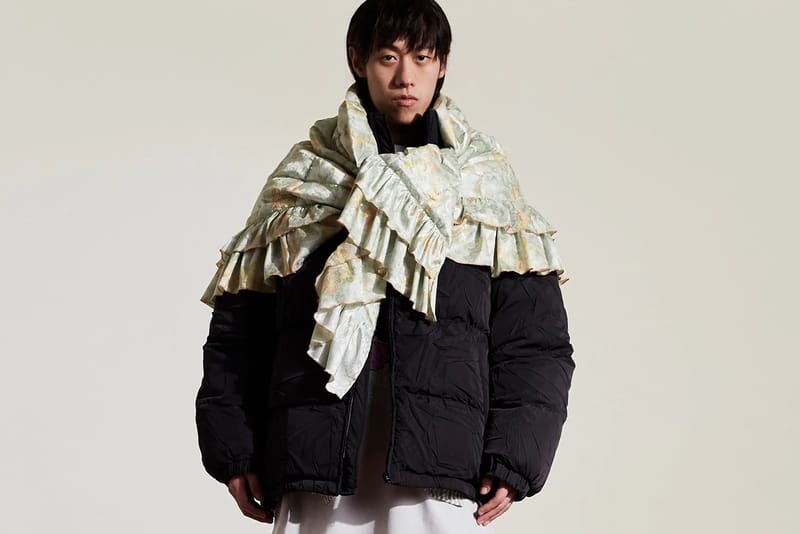 Martine Rose Steals Your Nan's Bedding For Her FW22 Quilted Double-Frill Scarf