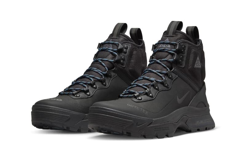 Nike ACG Zoom Gaiadome Gore Tex GTX winter boot black 3m detailing reflective rope rubber blue release info date price