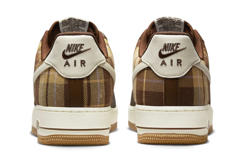 Nike Air Force 1 Plaid Cacao Wow Pale Ivory tumbled leather mesh tartan sail gum 130 usd release info date price 