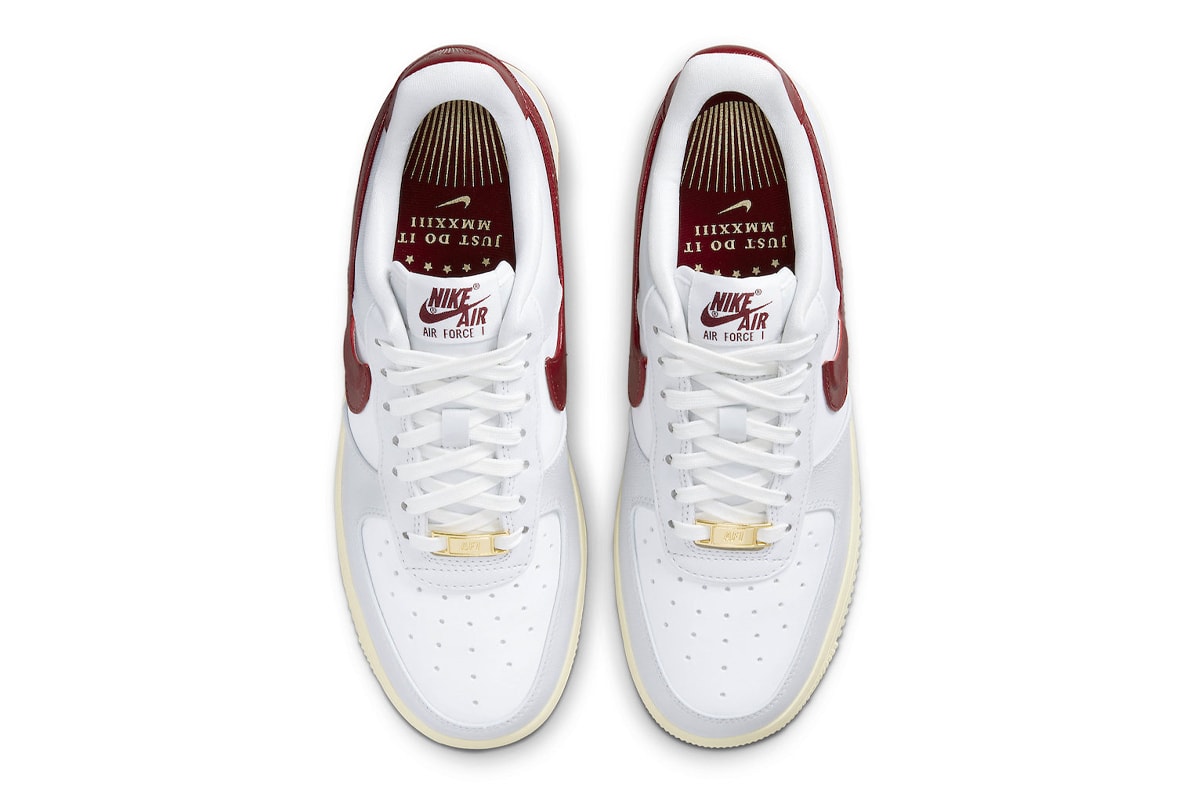 This Nike Air Force 1 Low Features Swoosh Pockets DV7584-001 team red summit white muslin photon dust sneakers af1
