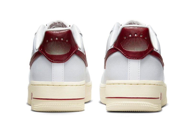 This Nike Air Force 1 Low Features Swoosh Pockets DV7584-001 team red summit white muslin photon dust sneakers af1