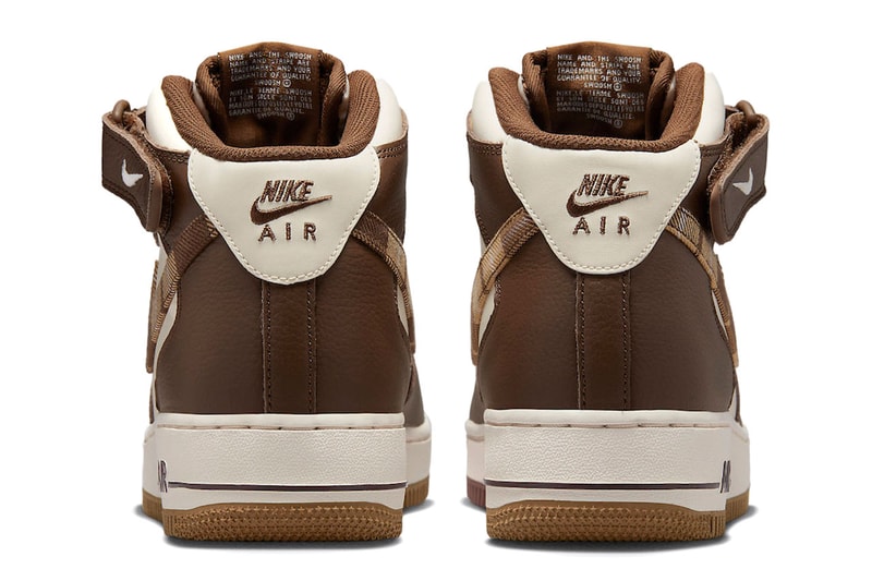 Nike Air Force 1 Mid Brown Plaid Tartan Sneakers Footwear Shoes Trainers Fashion Style Streetwear 