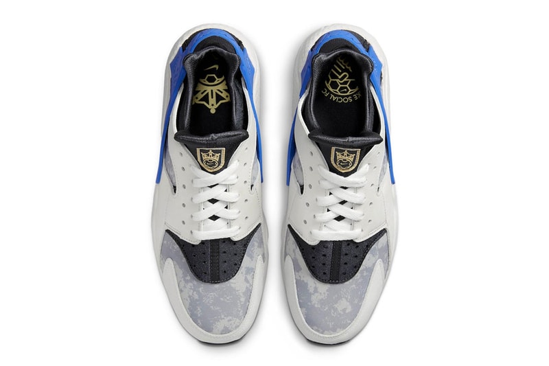 Nike Air Huarache Social FC Soccer light smoke grey summit white anthracite neoprene mesh leather release info date price 135 usd DR0286 100