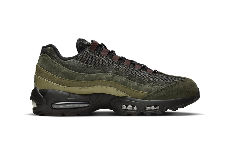 Nike Air Max 95 Is Fall Ready in Tonal Greens Black/Earth-Sequoia-Cargo Khaki swoosh sneakers trek shoes hiking 
