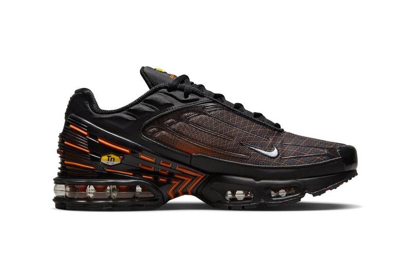 Nike Air Max Plus 3 Gets Outfitted for Halloween FB3352-001 black orange swoosh technical sneaker