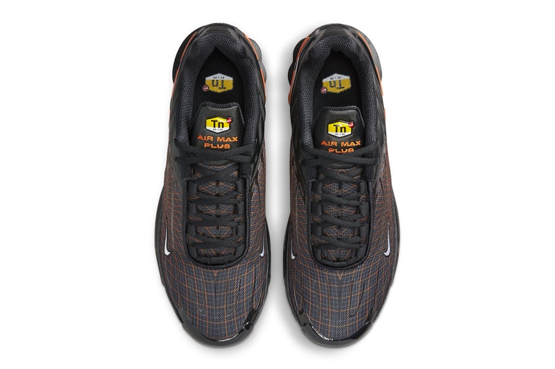 Nike Air Max Plus 3 Gets Outfitted for Halloween FB3352-001 black orange swoosh technical sneaker