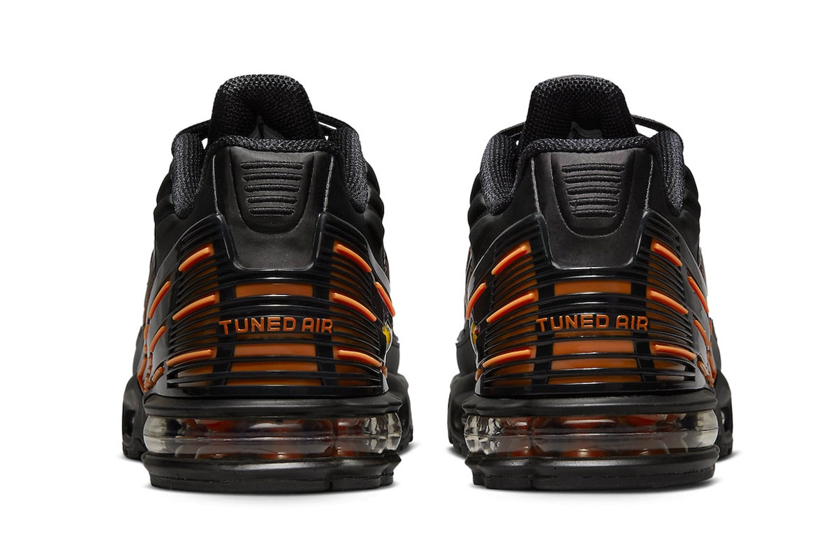 Nike Air Max Plus 3 Gets Outfitted for Halloween FB3352-001 black orange swoosh technical sneaker