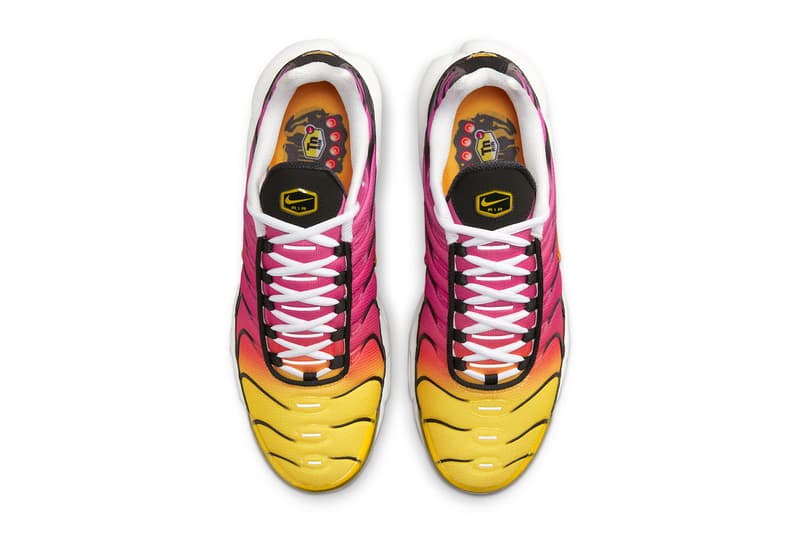 Informações de lançamento de gradiente Nike Air Max Plus DX0755-600 tênis swoosh hype calçados moda masculina