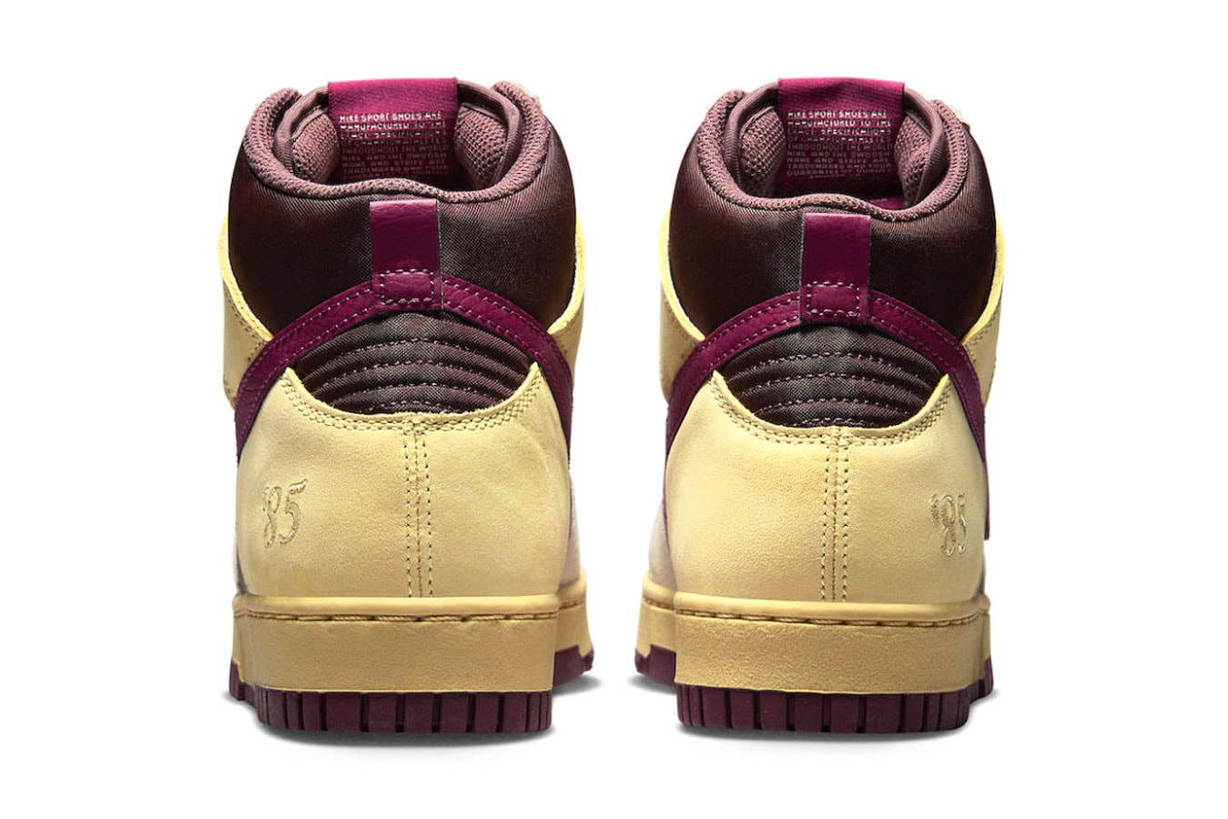 Nike Dunkd High 1985 valentines day 85 alabaster rosewood earth night maroon FD0794 700 140 usd release info date pricec