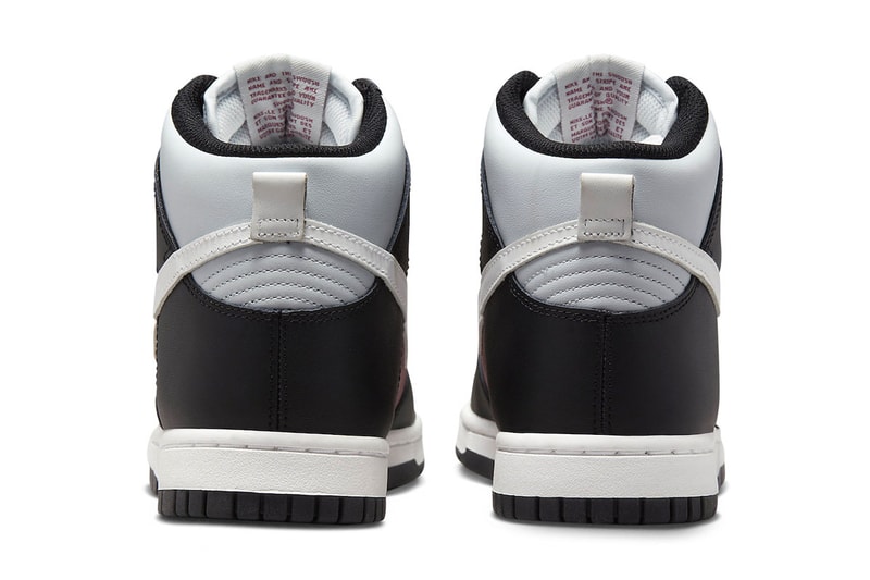 Nike Dunk High Arrives in New Black, White, Maroon Colorway DD1869-005 hightops shoes silhouette swoosh